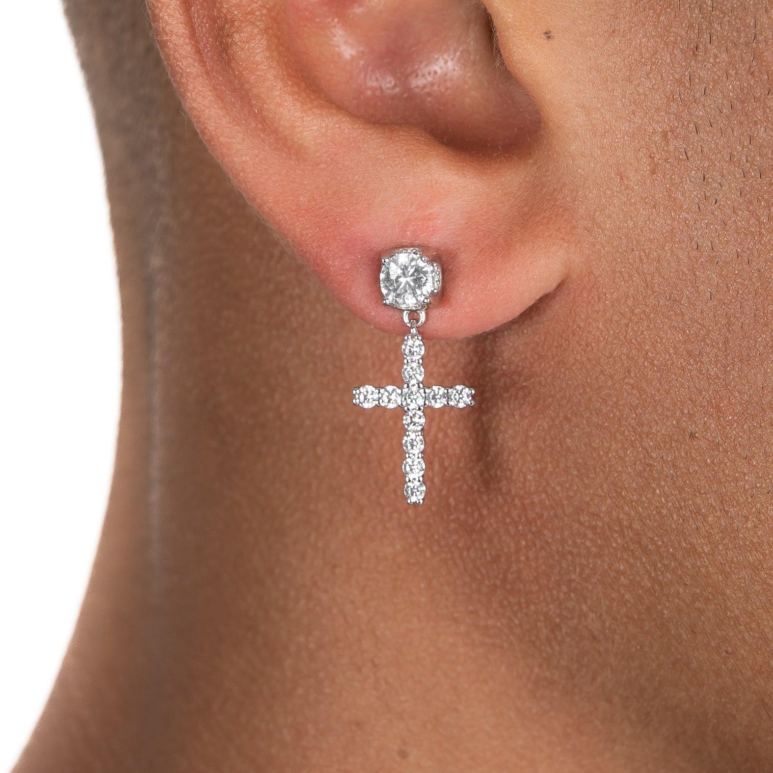 Studded Cross Earrings - ViViGleam