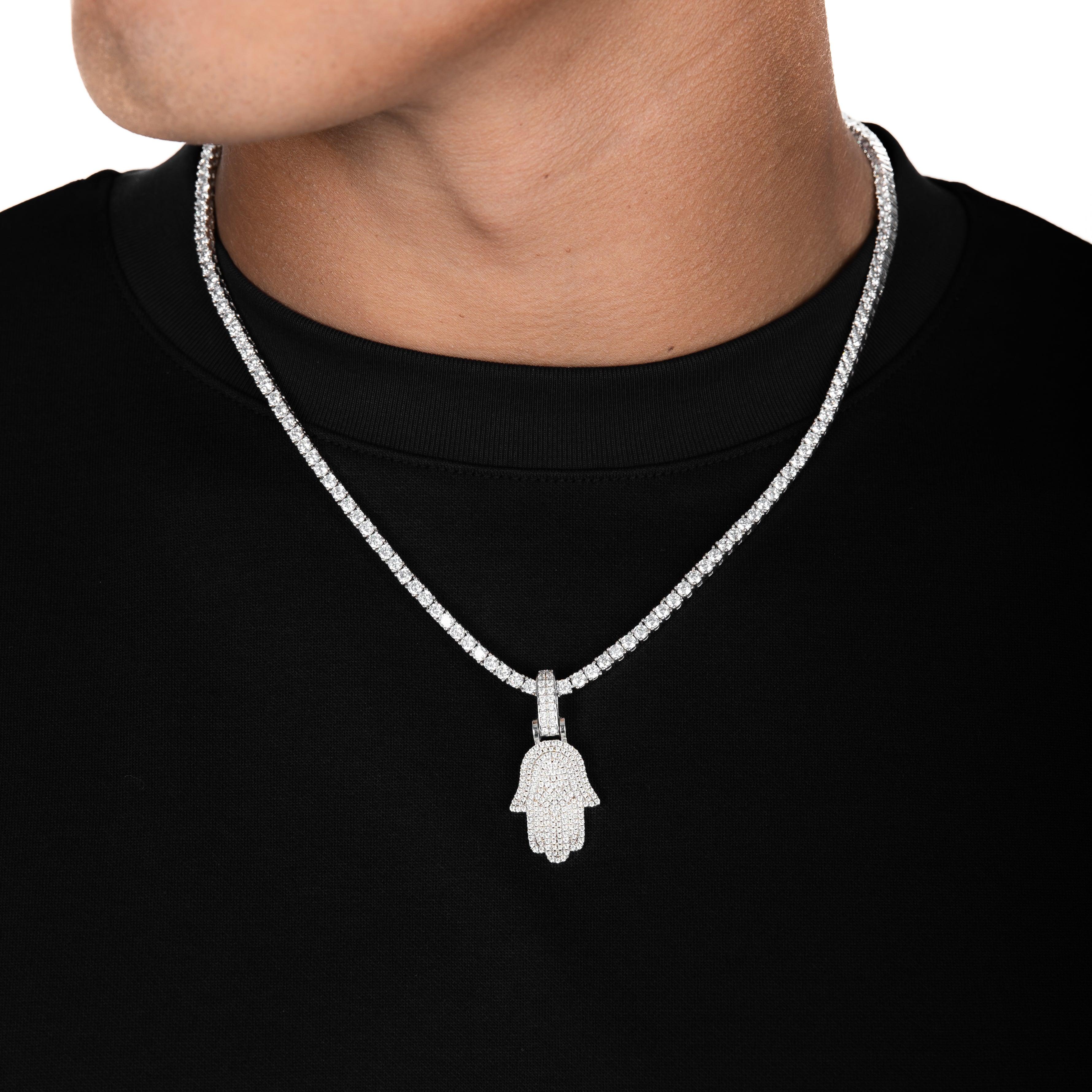 Iced Hamsa Hand Pendant - ViViGleam