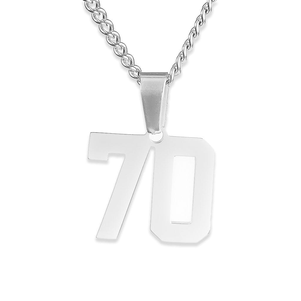 Number Pendant Necklace - Silver - ViViGleam