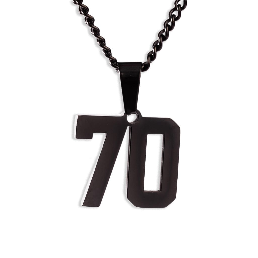 Number Pendant Necklace - Black - ViViGleam