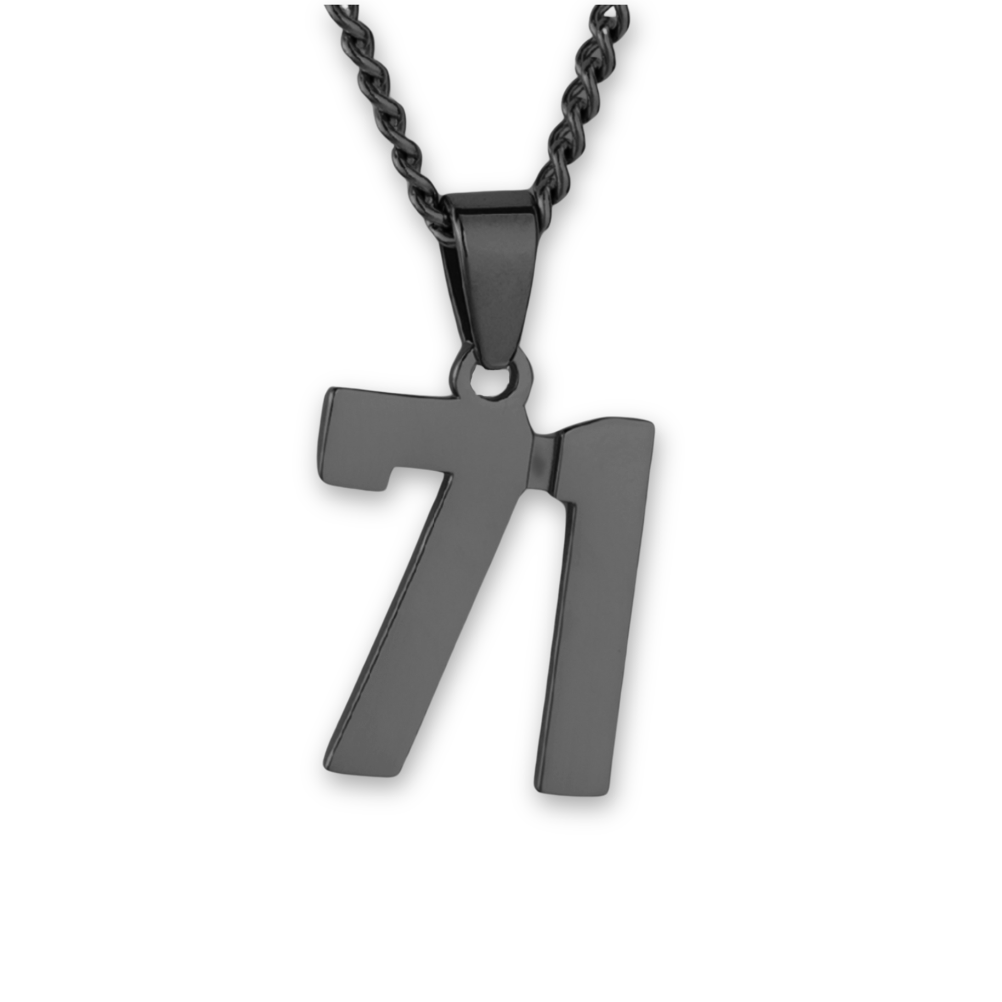 Number Pendant Necklace - Black - ViViGleam