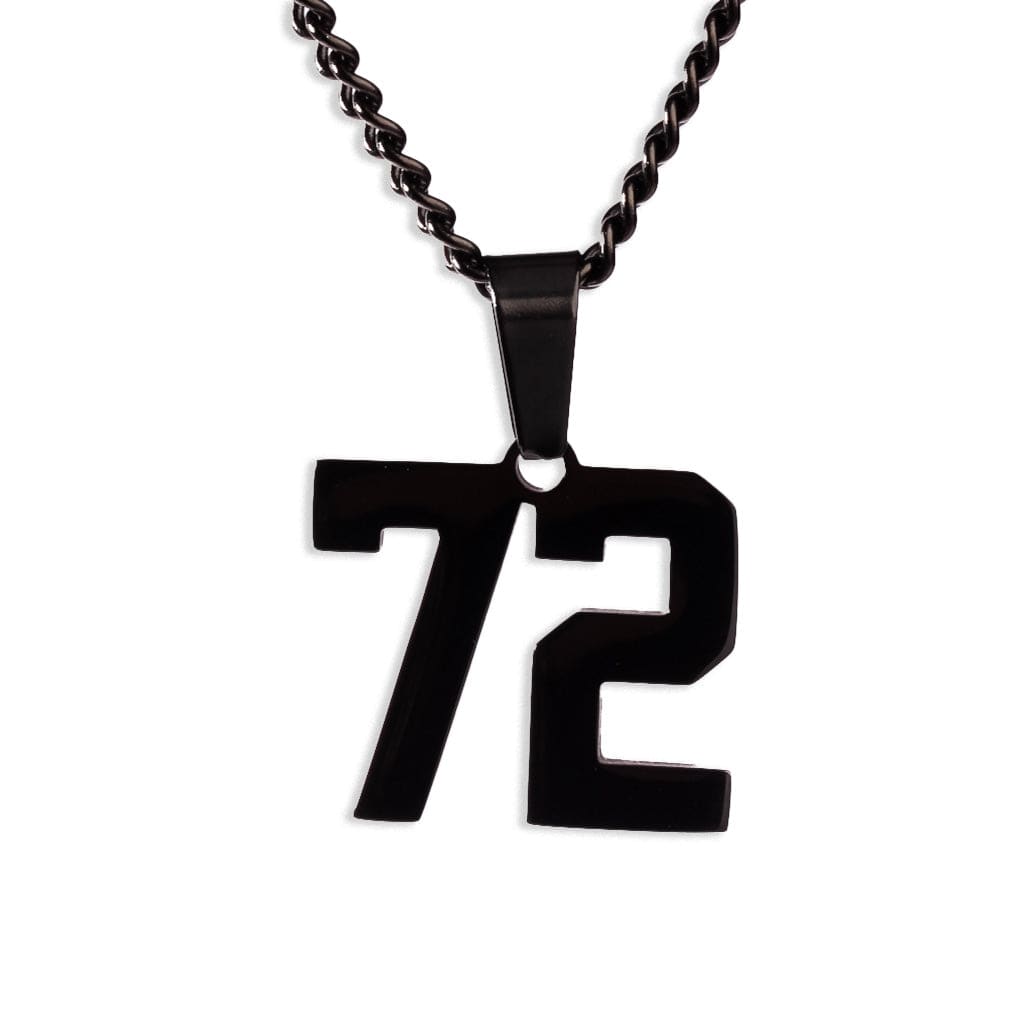 Number Pendant Necklace - Black - ViViGleam
