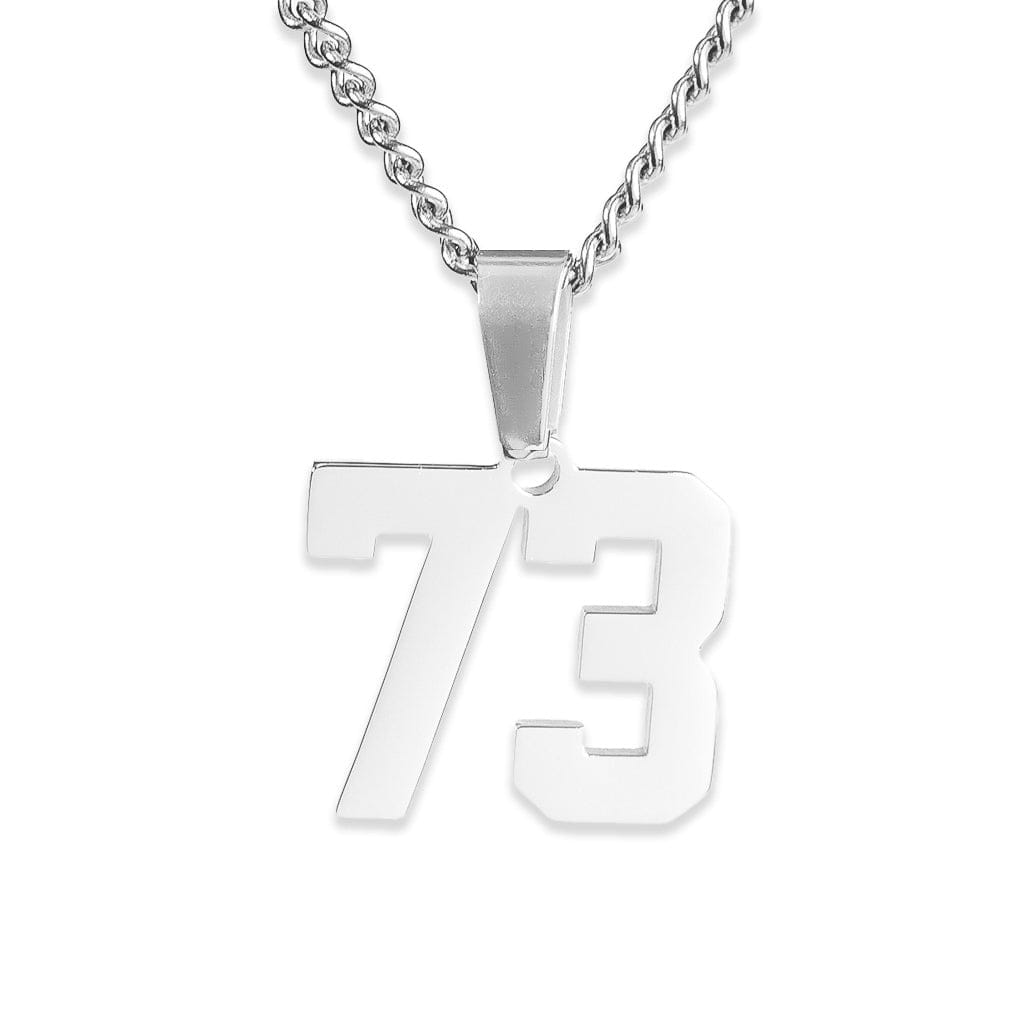 Number Pendant Necklace - Silver - ViViGleam
