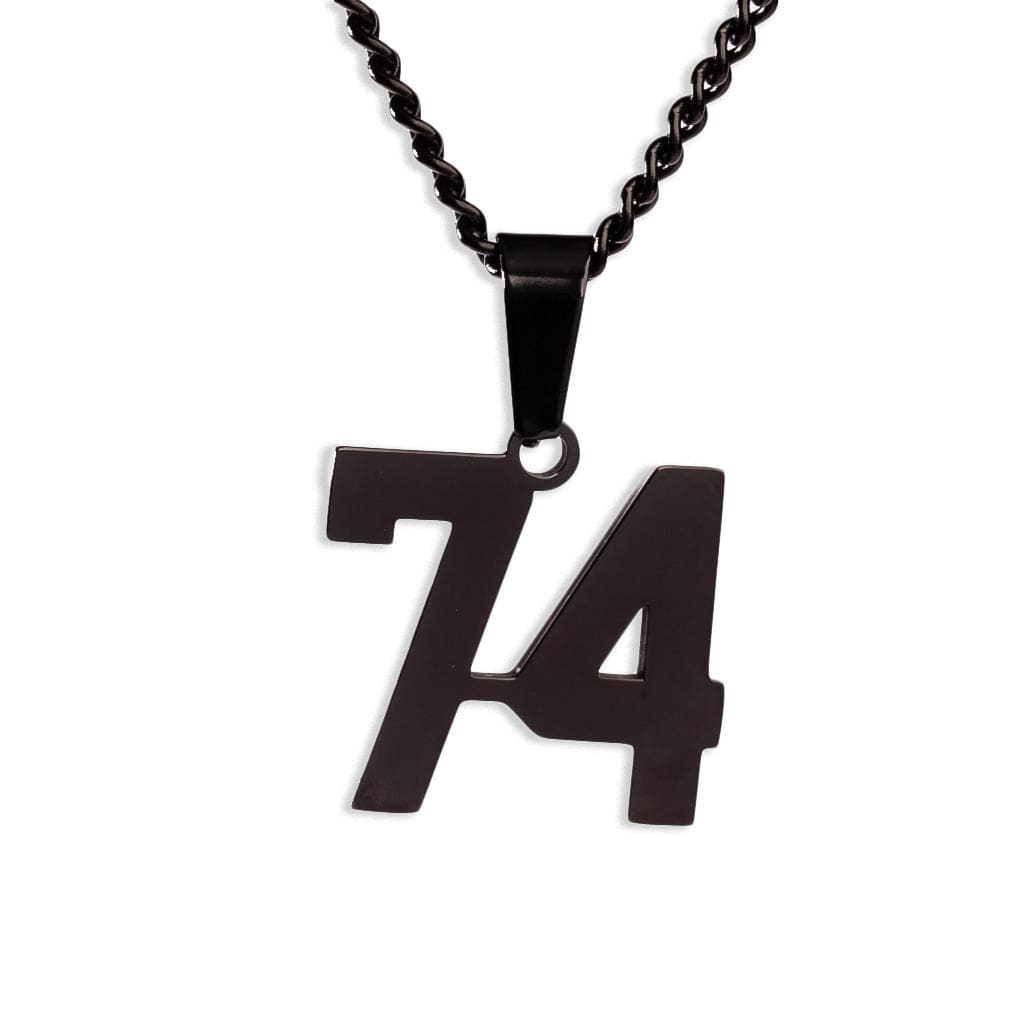 Number Pendant Necklace - Black - ViViGleam