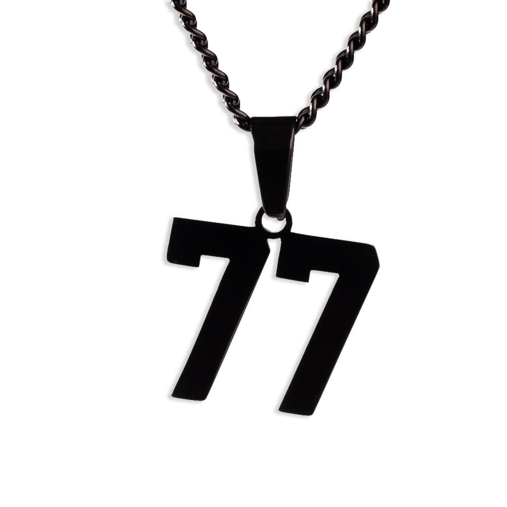 Number Pendant Necklace - Black - ViViGleam