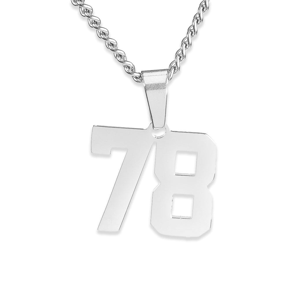 Number Pendant Necklace - Silver - ViViGleam