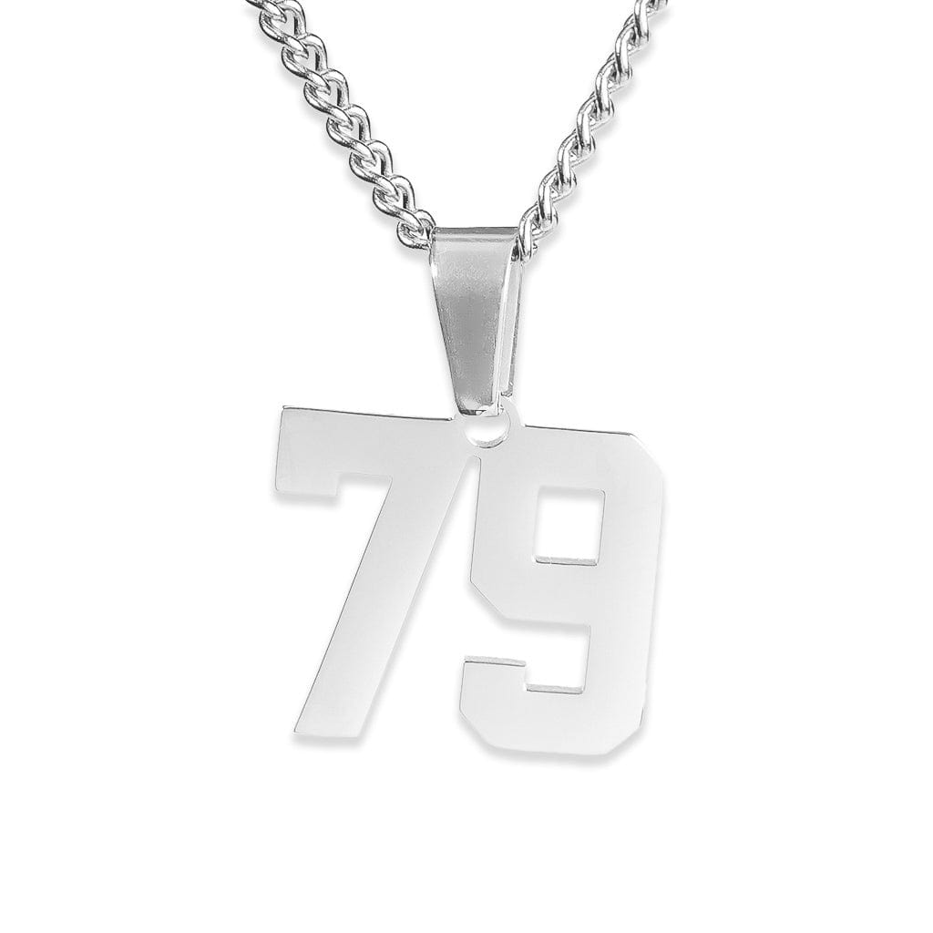 Number Pendant Necklace - Silver - ViViGleam