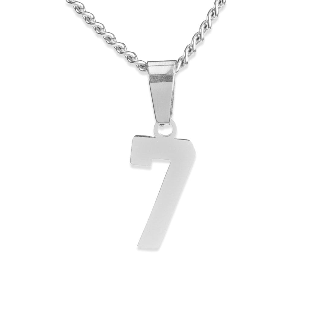 Number Pendant Necklace - Silver - ViViGleam