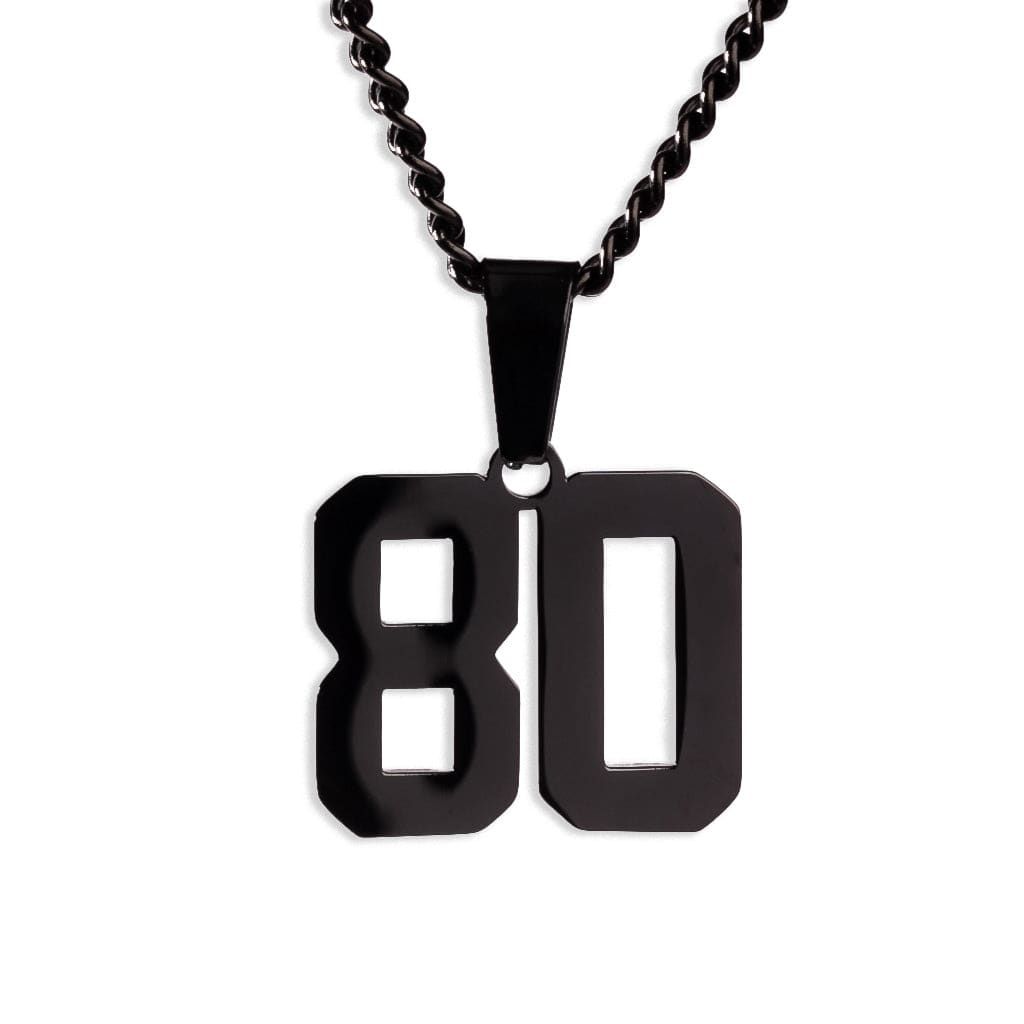 Number Pendant Necklace - Black - ViViGleam