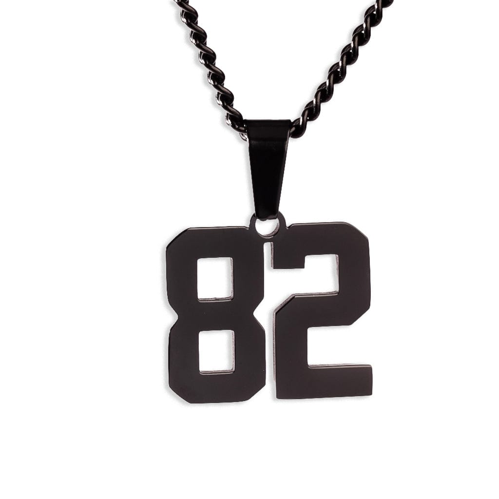 Number Pendant Necklace - Black - ViViGleam