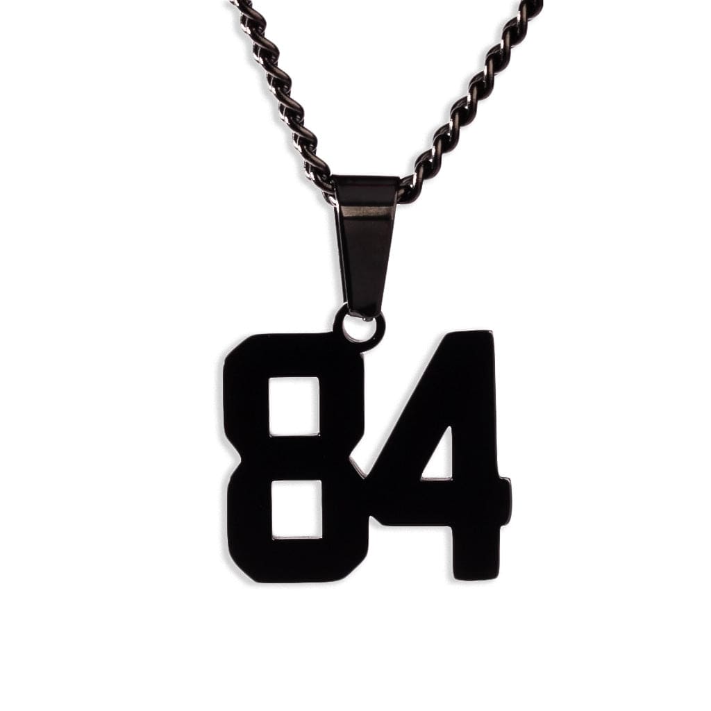 Number Pendant Necklace - Black - ViViGleam