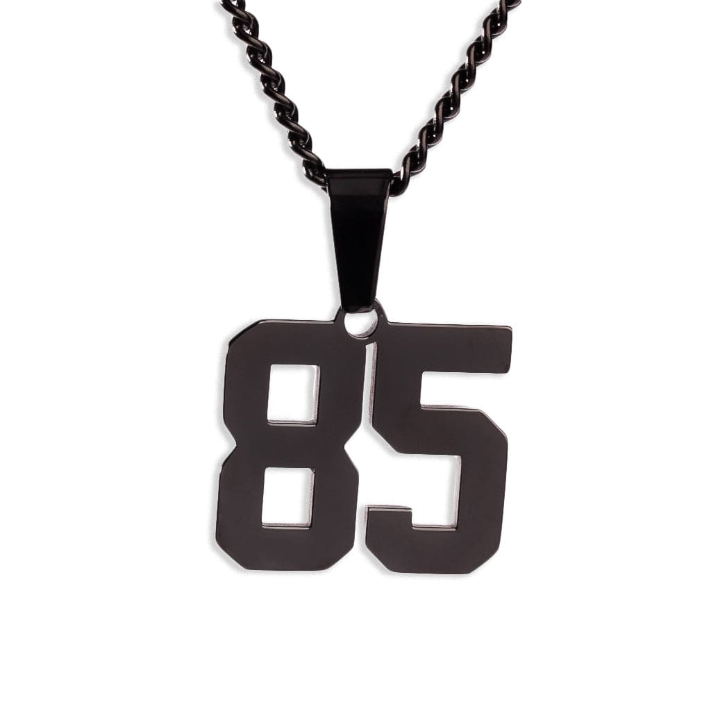 Number Pendant Necklace - Black - ViViGleam