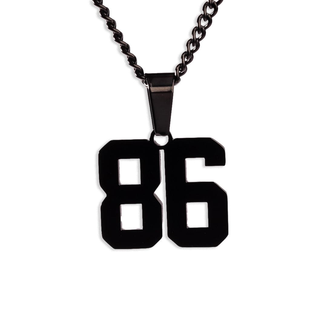 Number Pendant Necklace - Black - ViViGleam