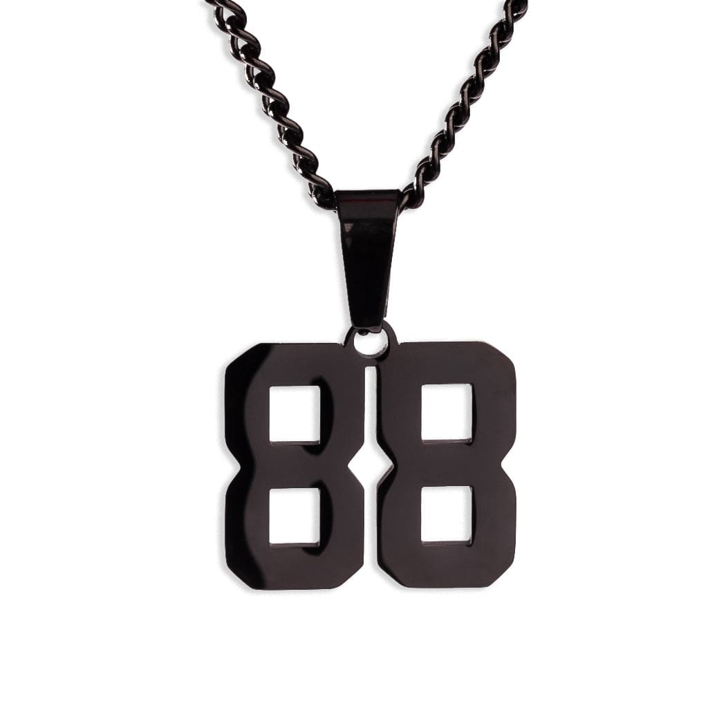 Number Pendant Necklace - Black - ViViGleam