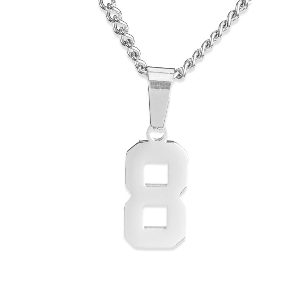 Number Pendant Necklace - Silver - ViViGleam