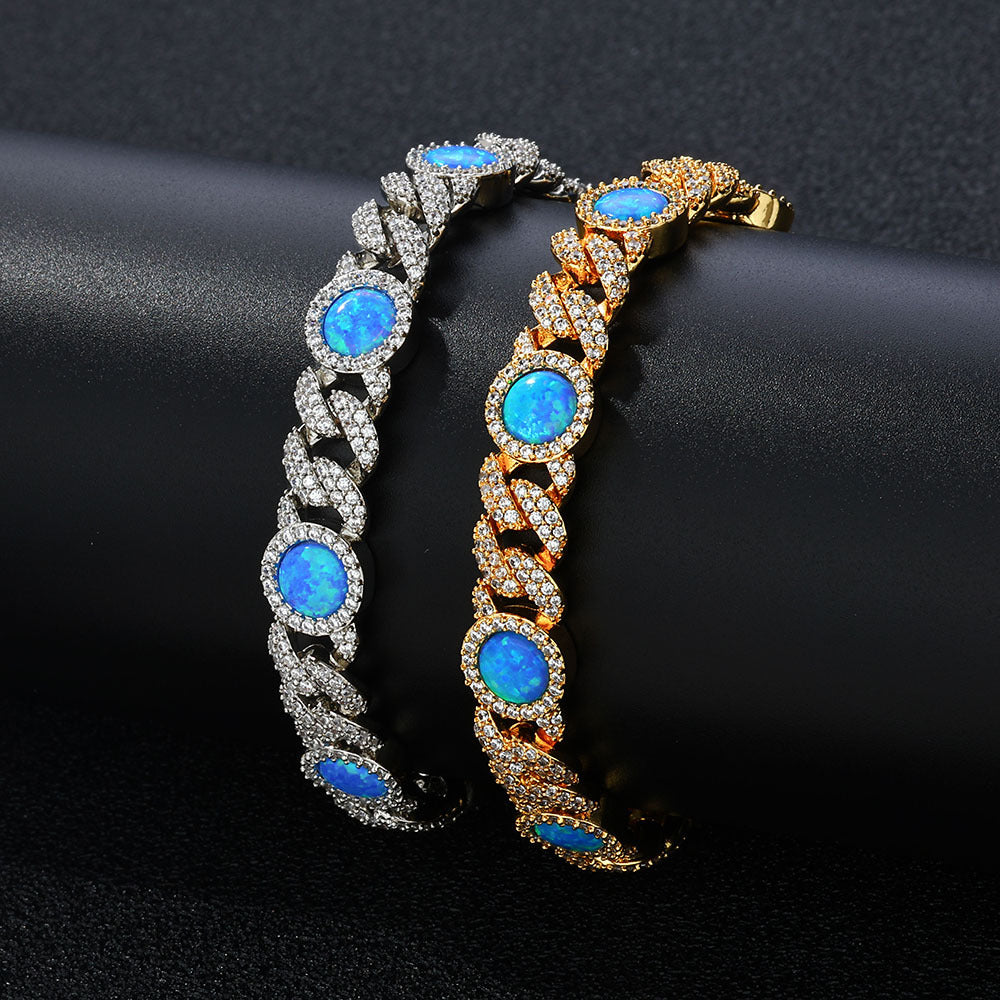8mm Opal Iced Cuban Bracelet - ViViGleam