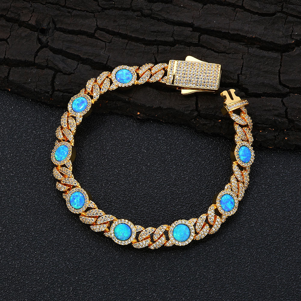 8mm Opal Iced Cuban Bracelet - ViViGleam