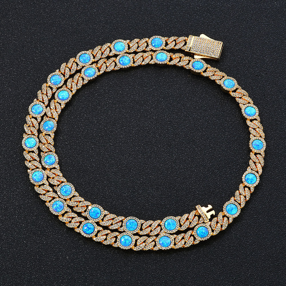 8mm Opal Iced Cuban Chain - ViViGleam