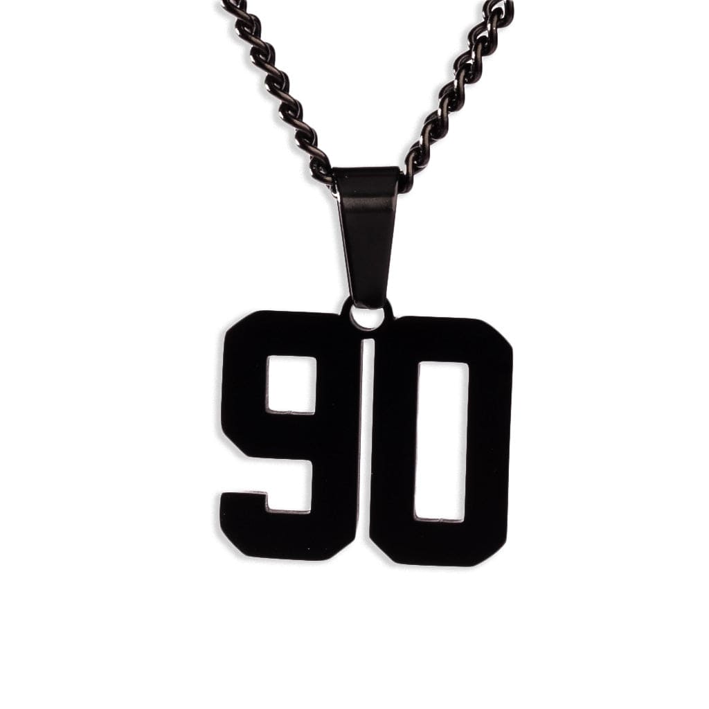 Number Pendant Necklace - Black - ViViGleam