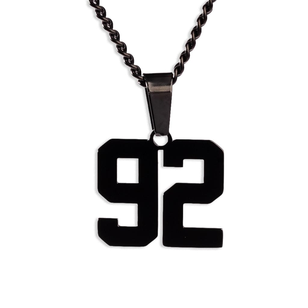 Number Pendant Necklace - Black - ViViGleam