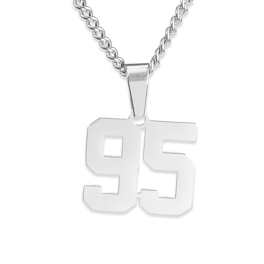 Number Pendant Necklace - Silver - ViViGleam