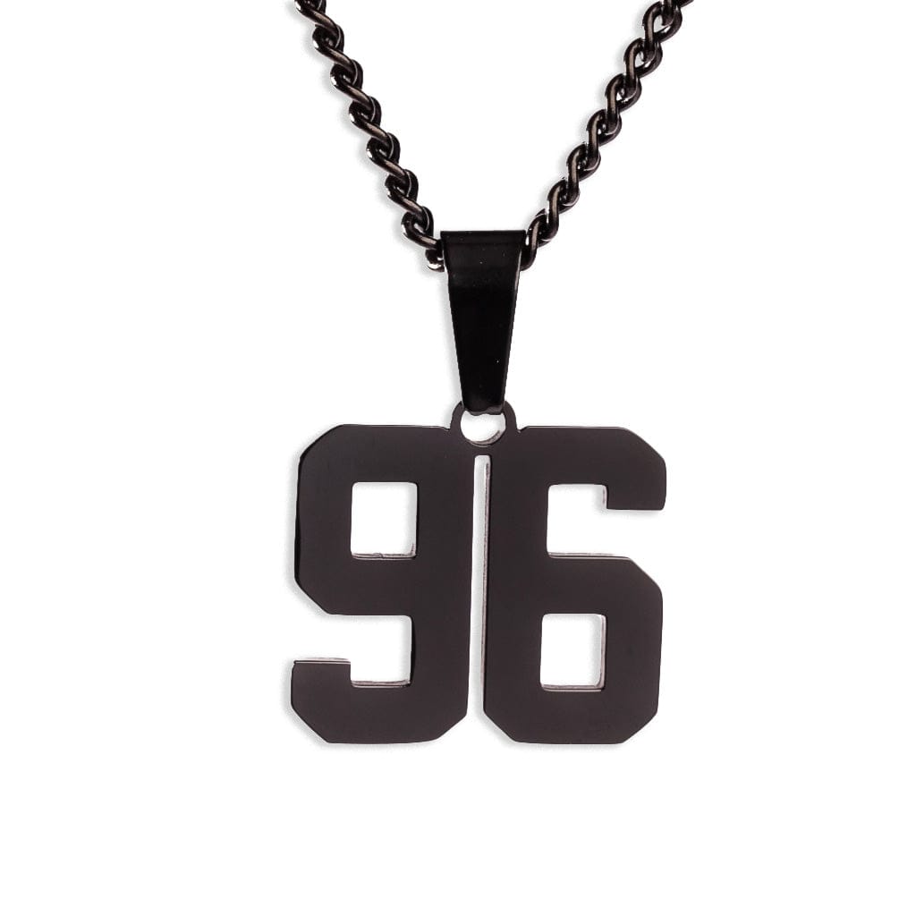 Number Pendant Necklace - Black - ViViGleam