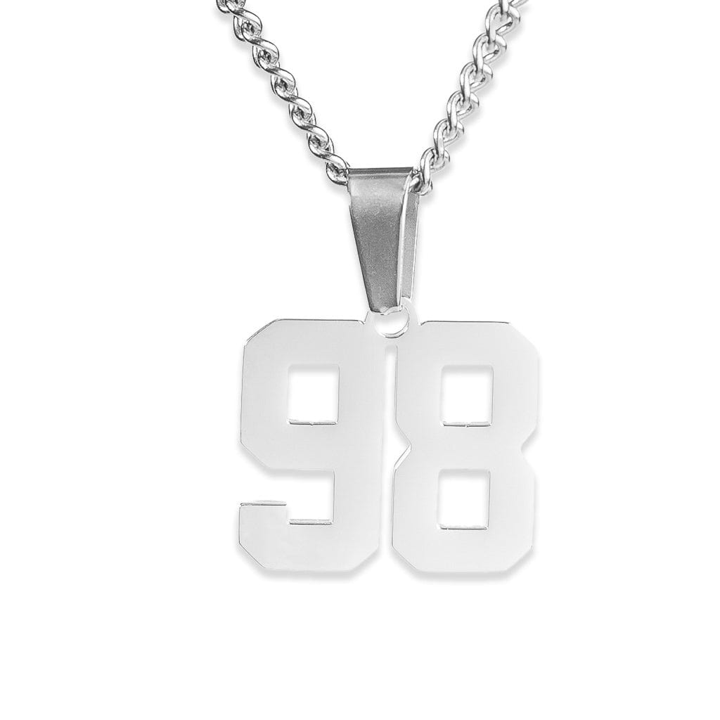 Number Pendant Necklace - Silver - ViViGleam