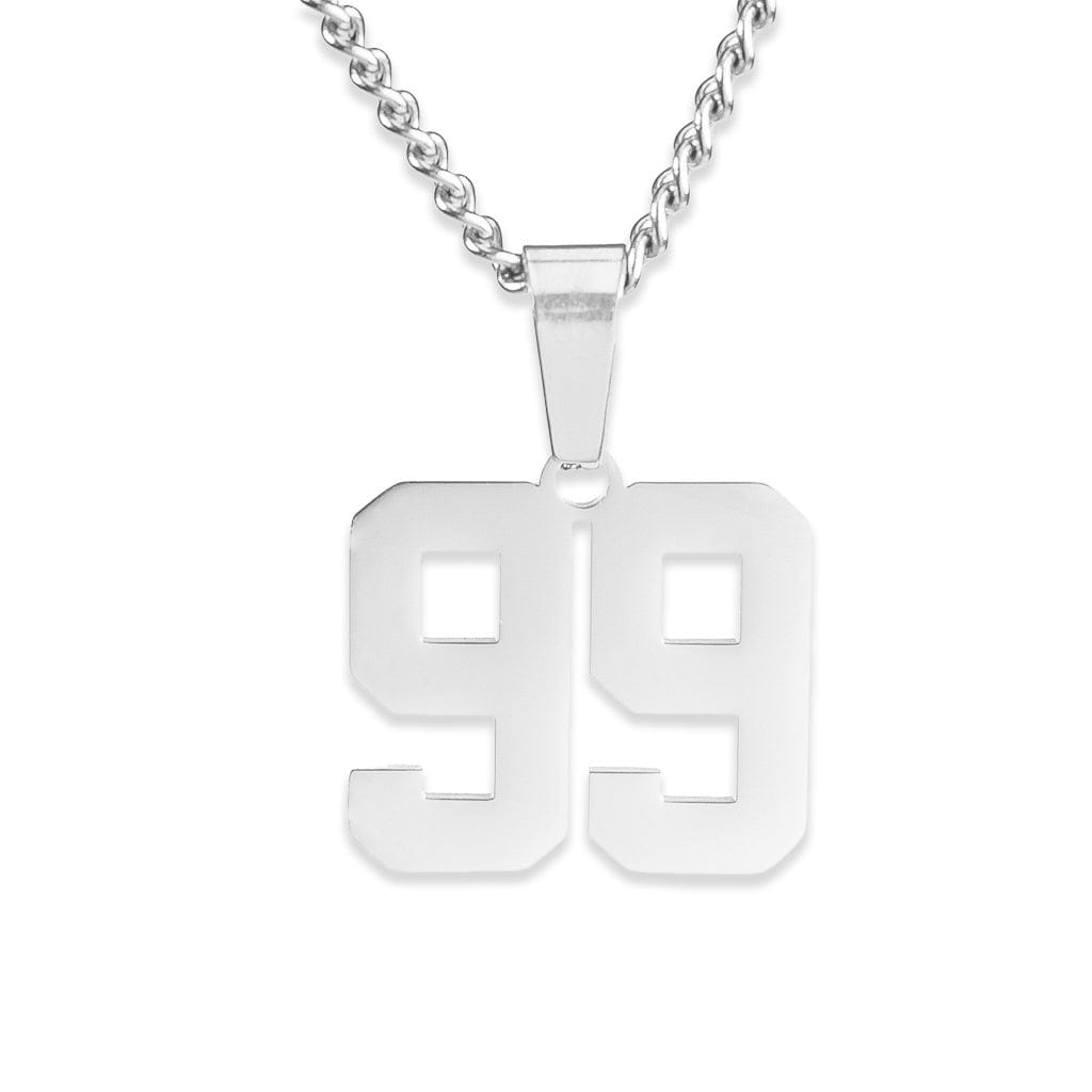 Number Pendant Necklace - Silver - ViViGleam