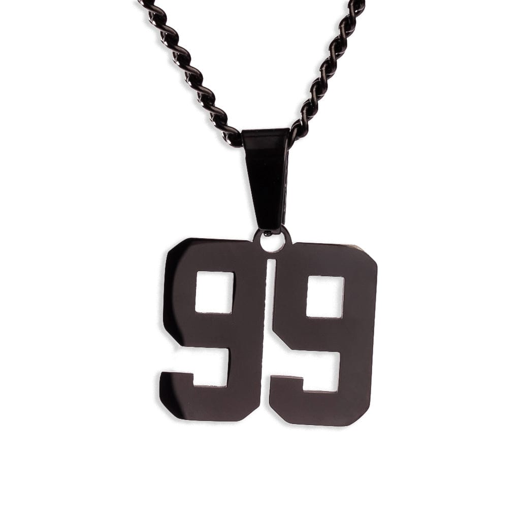 Number Pendant Necklace - Black - ViViGleam