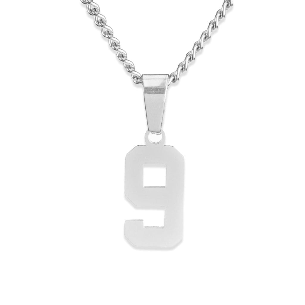 Number Pendant Necklace - Silver - ViViGleam