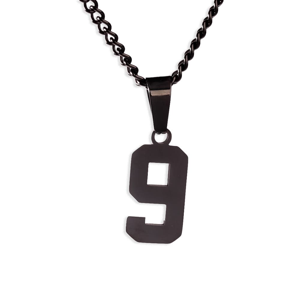 Number Pendant Necklace - Black - ViViGleam