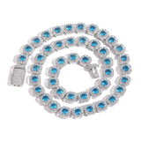 Ocean Blue Gemstone Chain Silver - ViViGleam