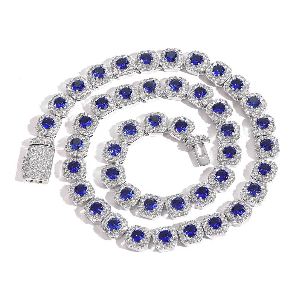 Royal Blue Gemstone Chain Silver - ViViGleam