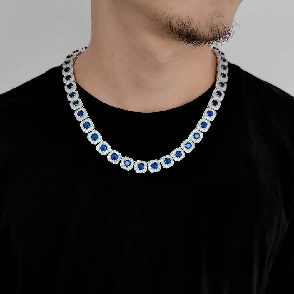 Royal Blue Gemstone Chain Silver - ViViGleam