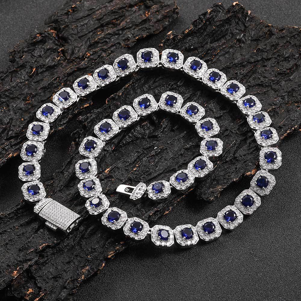 Royal Blue Gemstone Chain Silver - ViViGleam