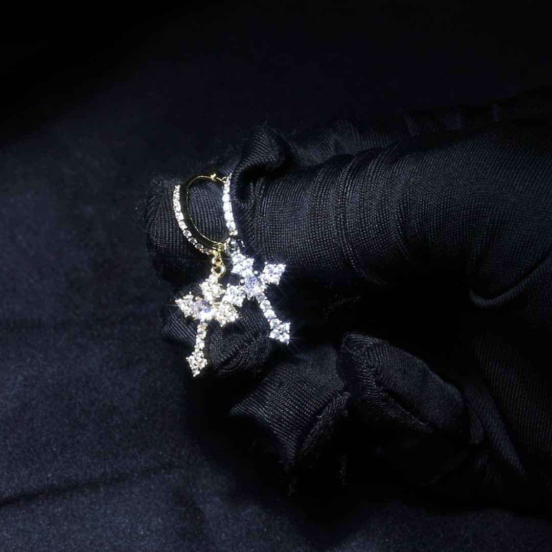 Cross Hoop Earrings - ViViGleam