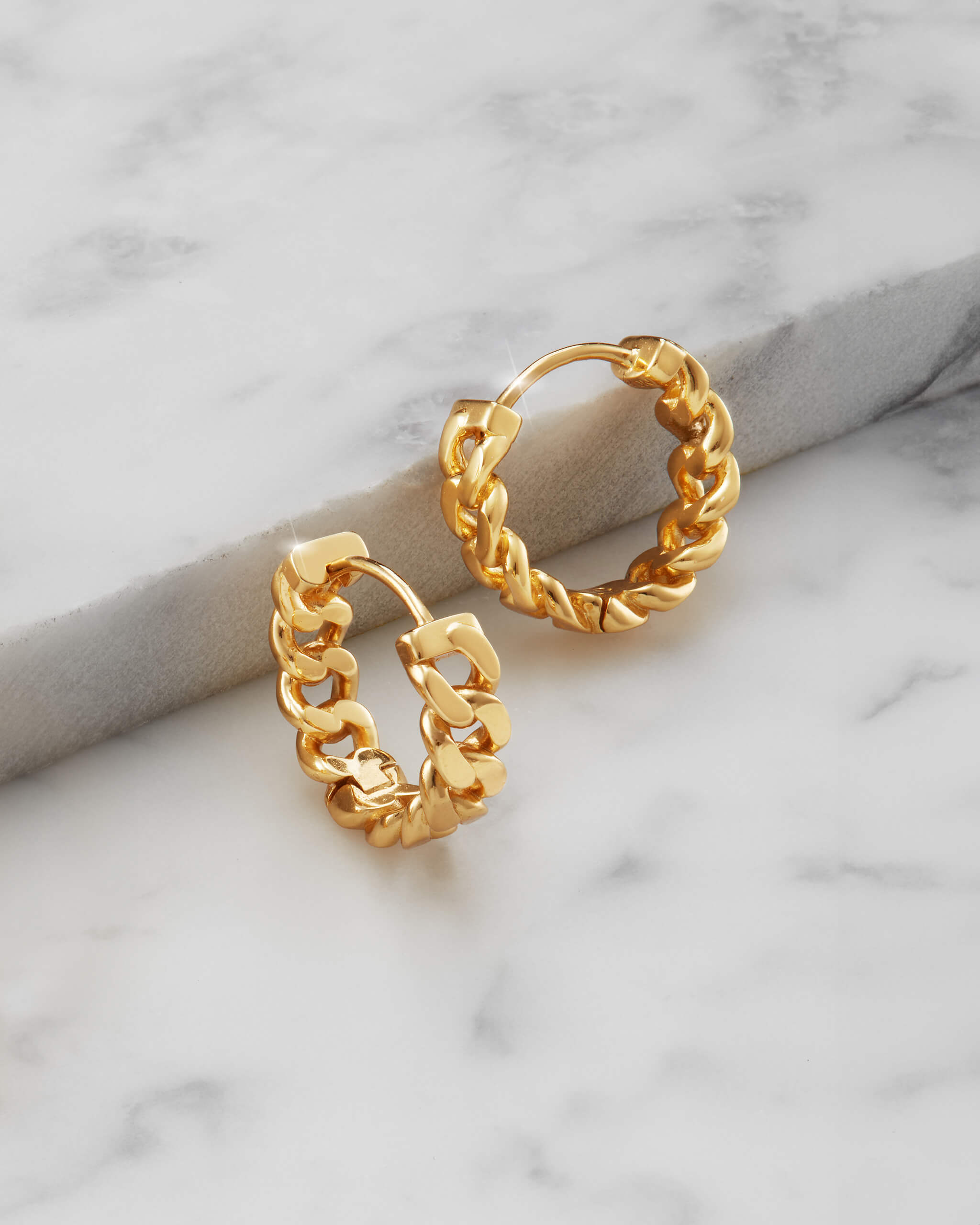 Cuban Link Earrings - Gold - ViViGleam