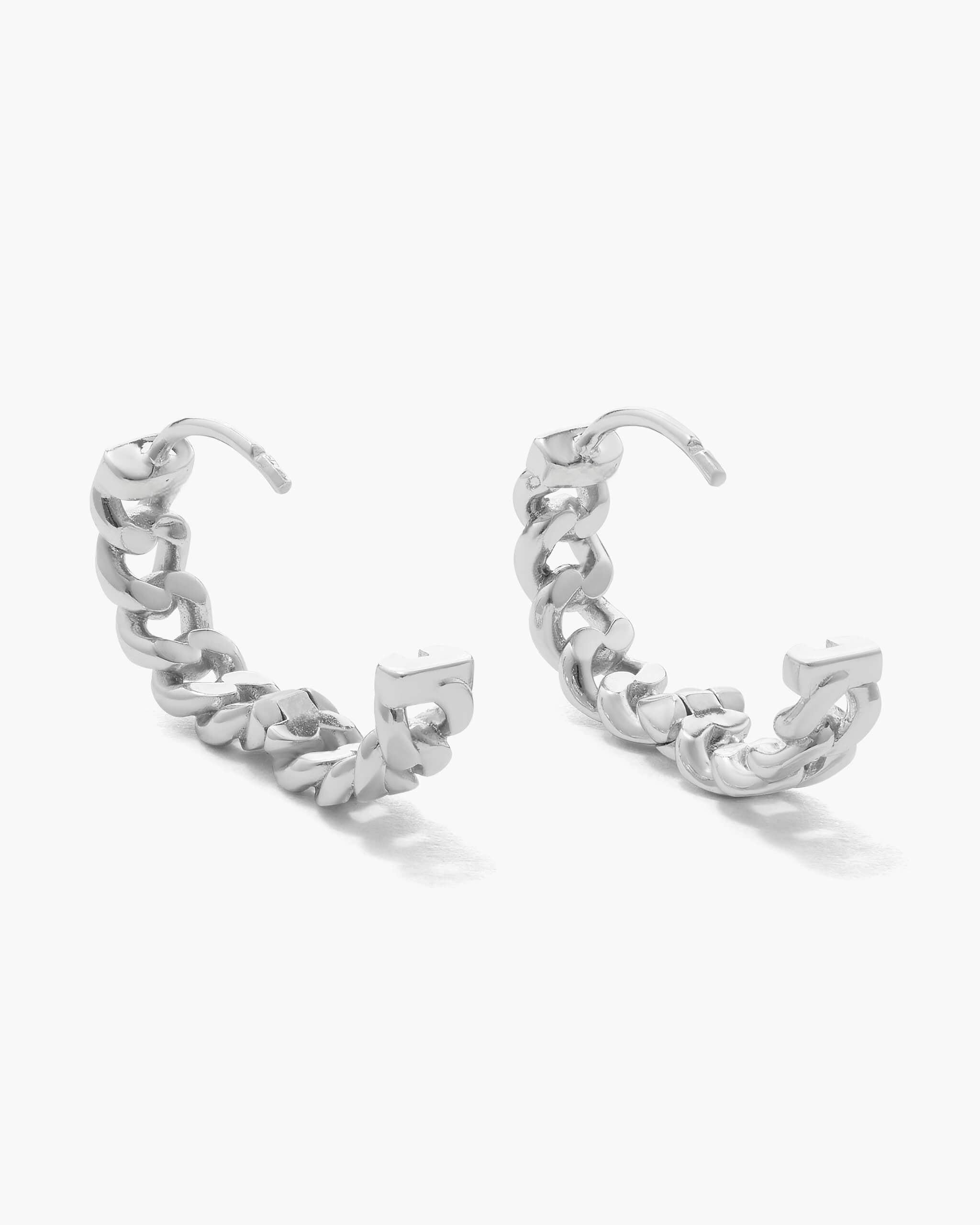 Cuban Link Earrings - Silver - ViViGleam
