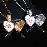 Custom Heart Locket Photo Medallions Necklace - ViViGleam
