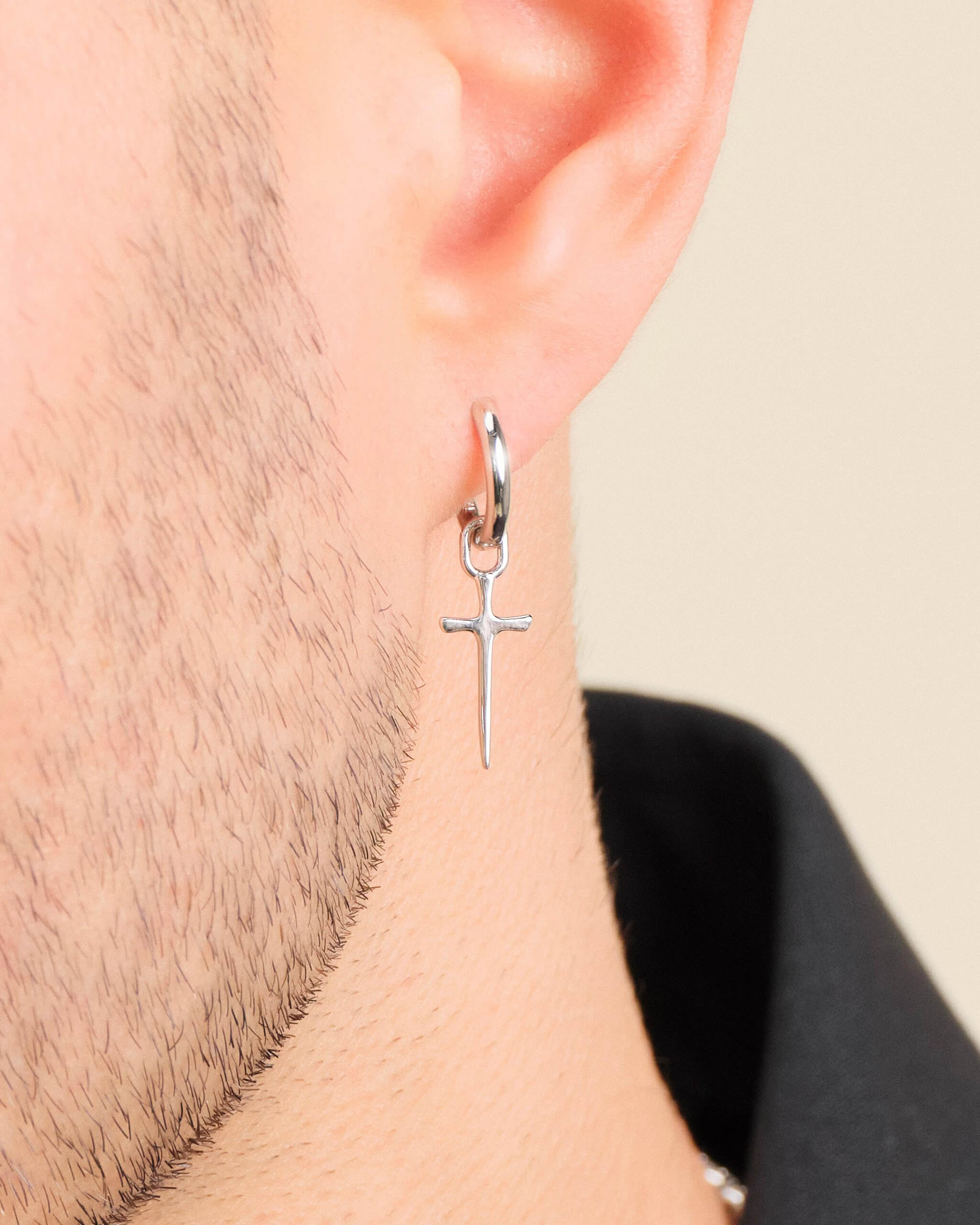Dagger Cross Earring - Silver - ViViGleam