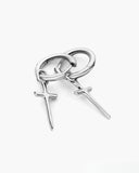 Dagger Cross Earring - Silver - ViViGleam