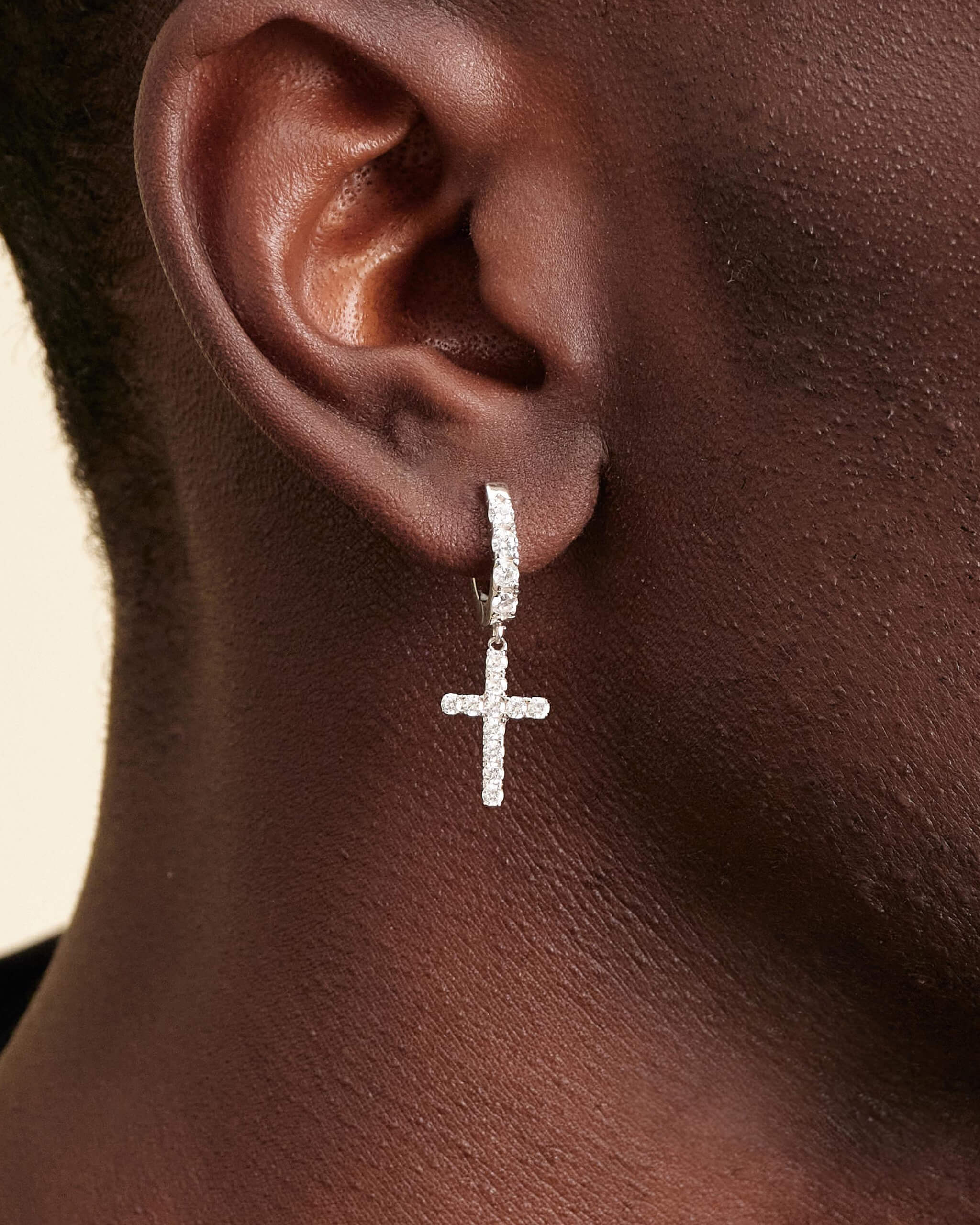 Hanging Studded Cross Earring - ViViGleam