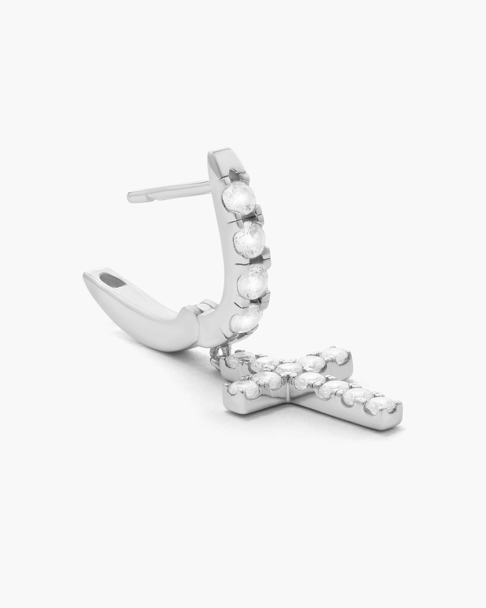 Hanging Studded Cross Earring - ViViGleam