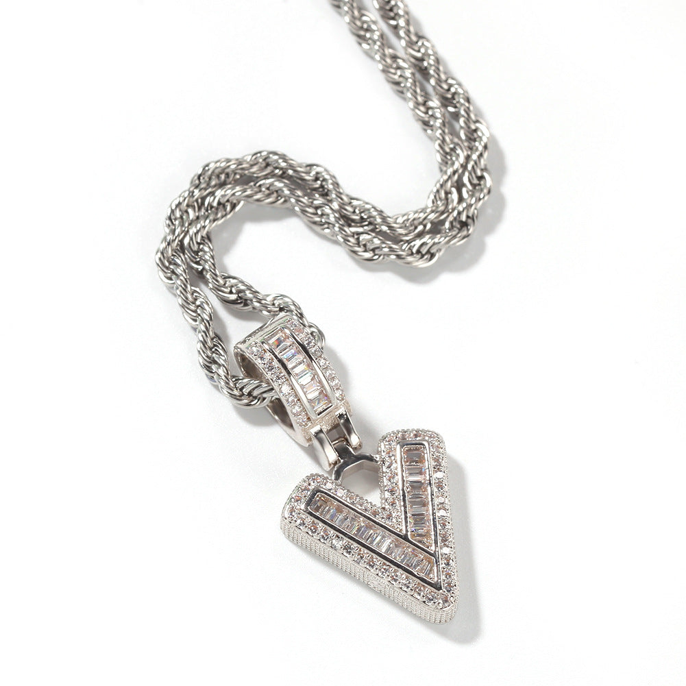 Ice Out Letters Pendant Necklace - ViViGleam