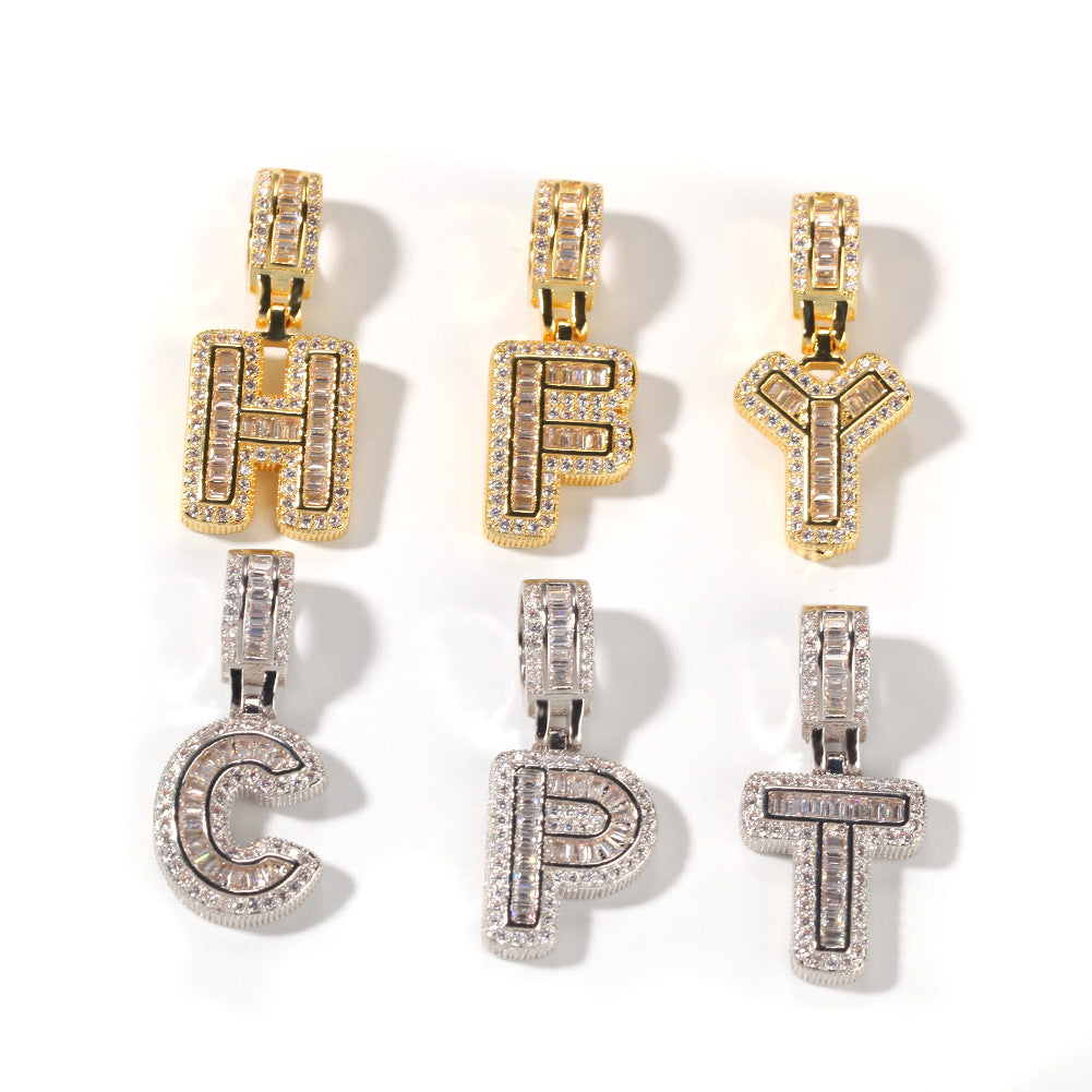 Ice Out Letters Pendant Necklace - ViViGleam