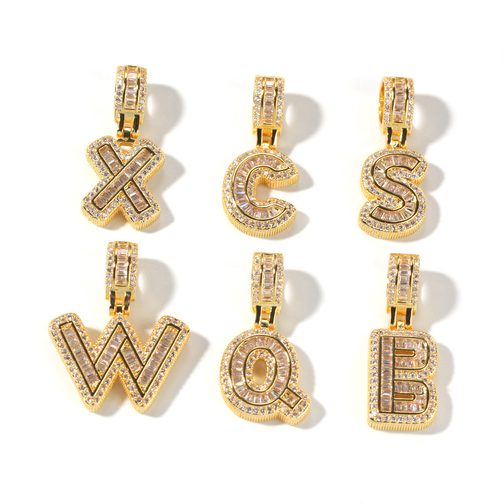 Ice Out Letters Pendant Necklace - ViViGleam