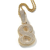 Ice Out Number Pendant Necklace - ViViGleam