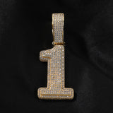 Ice Out Number Pendant Necklace - ViViGleam