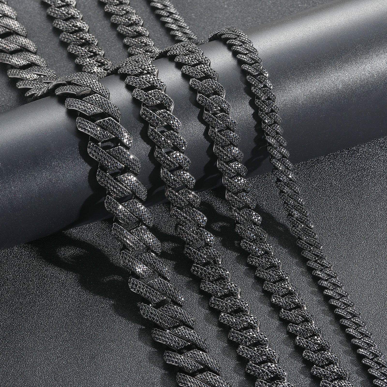 Iced Black Diamond Prong Link Chain Zirconia Bracelet - ViViGleam