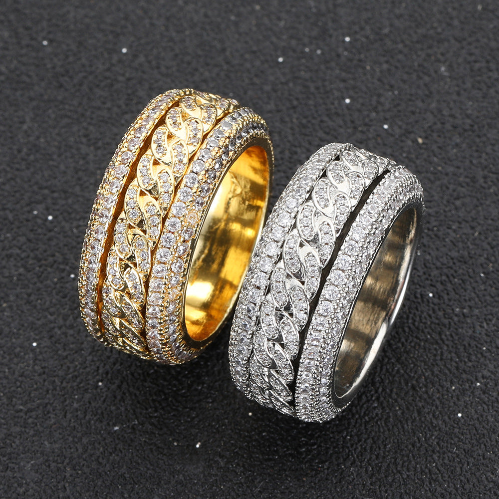 Iced Out Rotating Cuban Ring - ViViGleam